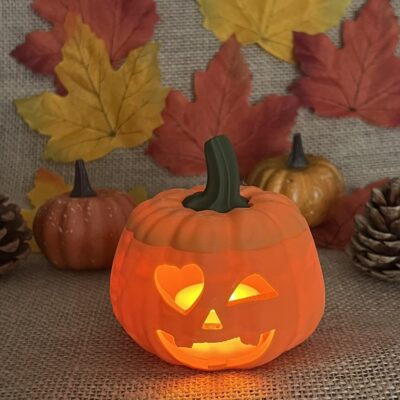 Szívecskés Halloween tök hangulatfény