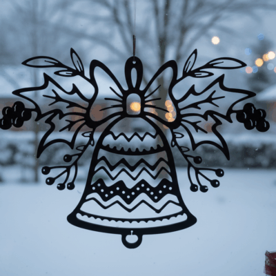 Karácsonyi harang ablak/ajtódísz