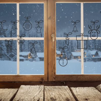 Karácsonyi ablakdísz szett – 13 darabos