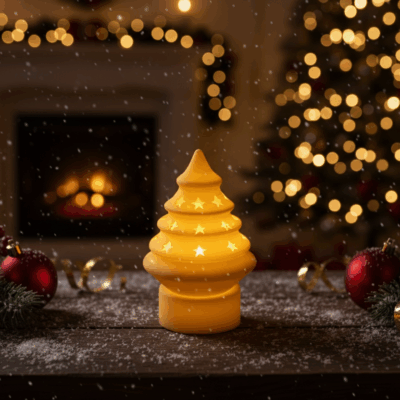 Karácsonyfás LED mécsestartó