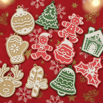 Mézeskalács stílusú karácsonyfadísz szett – Prémium kiadás