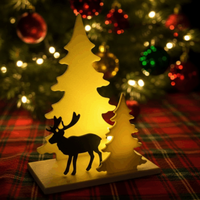 Rénszarvasos erdei LED hangulatfény
